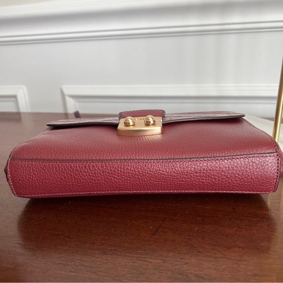 Coach Wristlet Clutch Crocodile-Embossed Leather Wine Preloved - Picture 7 of 13